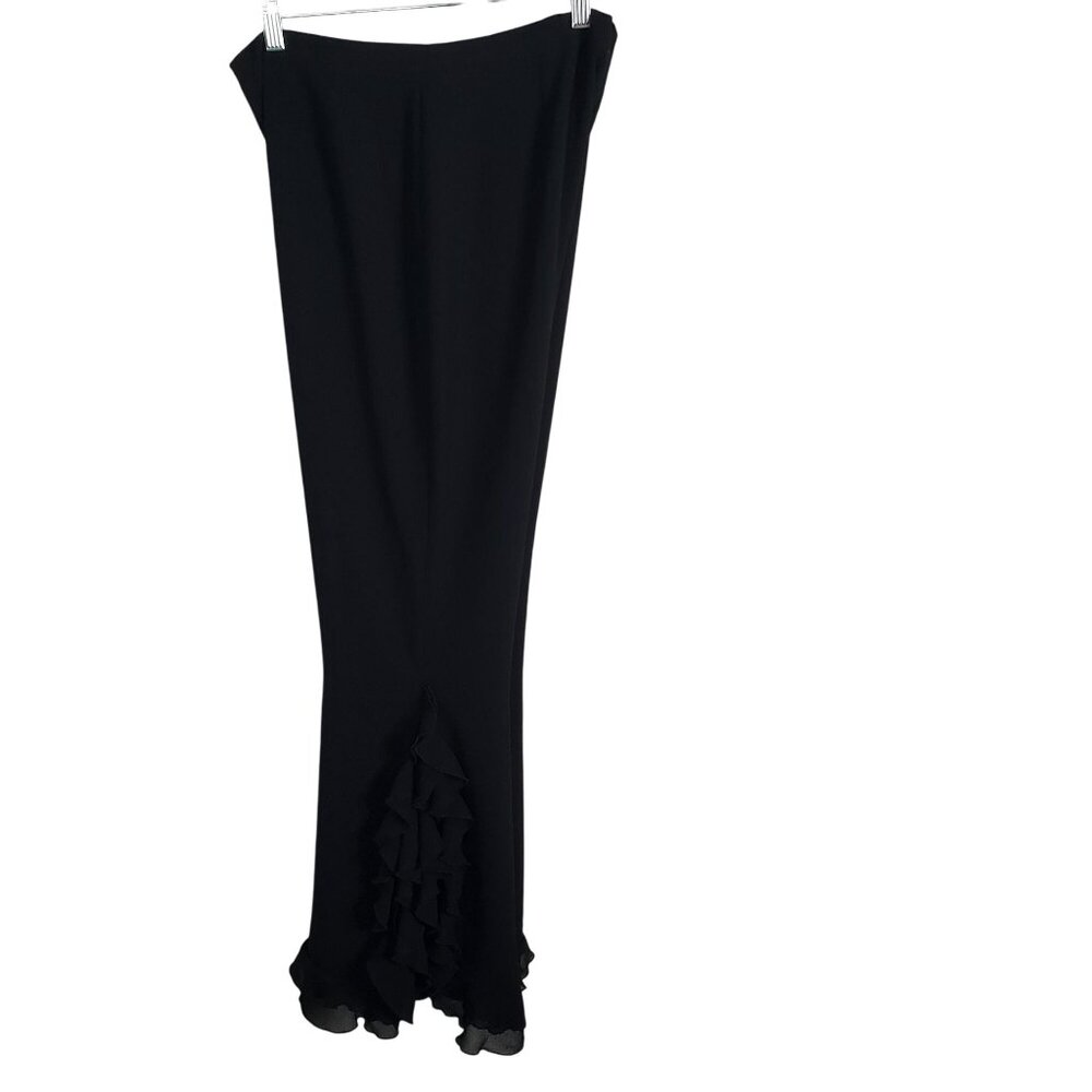 Cache Size 8 Pants Chiffon Rumba Ruffle Flare Slit Legs Layers Flowy Dance Party - Picture 9 of 10